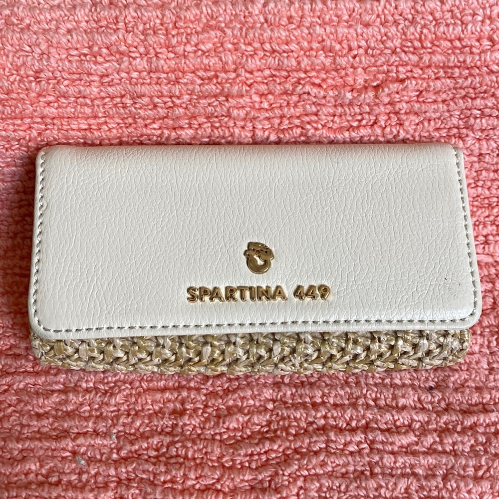 Spartina White Woven Wallet